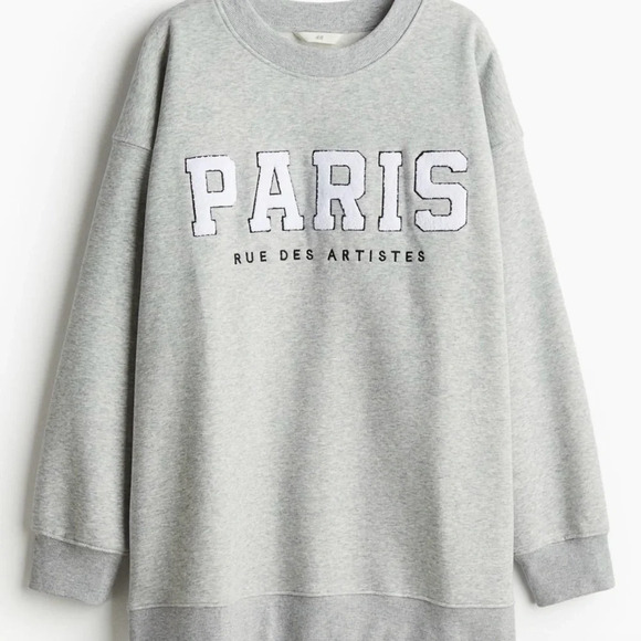 H&M Paris sweatshirt size large, grey with white - Picture 2 of 8